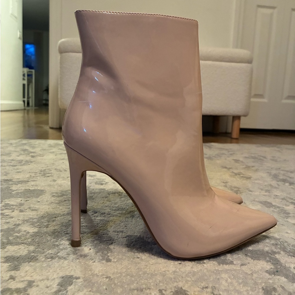 Elegant Nude Stiletto Ankle Boots